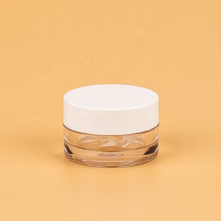 PETG transparent round single wall cosmetic cream jar