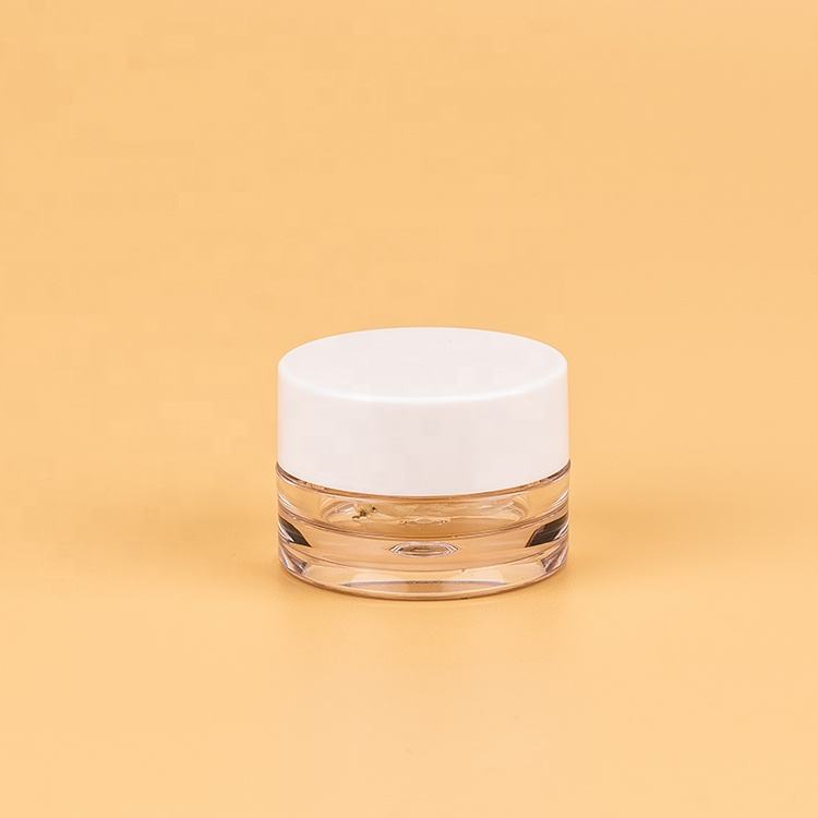 PETG transparent round single wall cosmetic cream jar