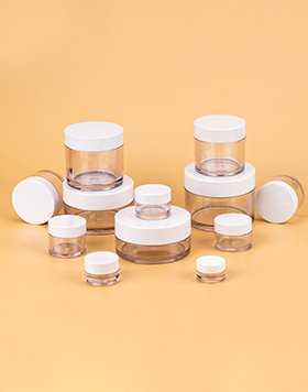 PETG transparent round single wall cosmetic cream jar