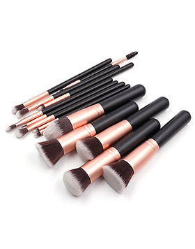 Wholesale Cosmetics Brushes Rose Gold Soft Synthetic Hair 14PCS Makeup Brush Set