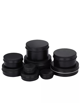 10ml 15ml 30ml 50ml 60ml 80ml 100ml 120ml 150ml Matte Black Aluminum Jar empty aluminum candle jar