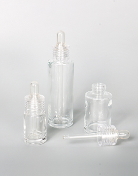 15ml 30ml 60ml Essential Oil Bottle Round Clear Glass Flat Shoulder Serum Dropper Glass Bottle