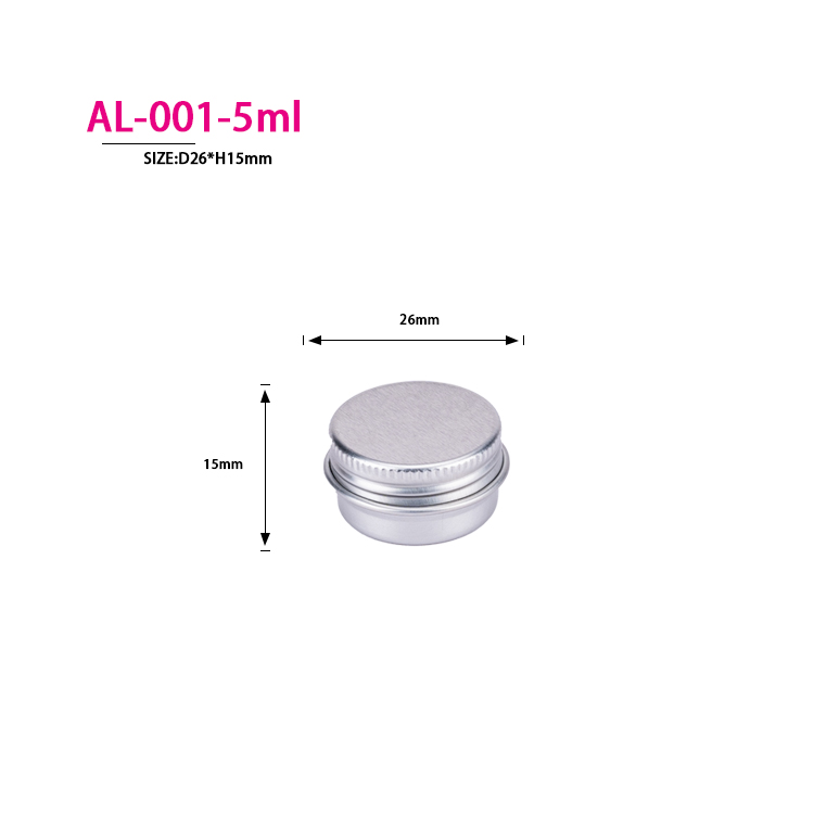 5ml 10ml 20ml 30ml 50ml 60ml 80ml 100ml 120ml 150ml 180ml 200ml 250ml Round Cosmetic Containers Box Silver Aluminum Jar