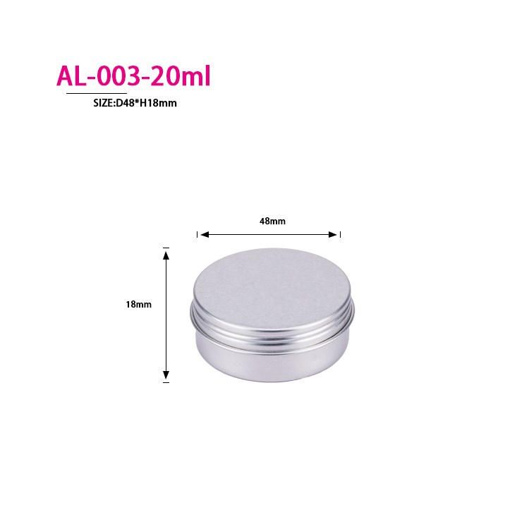 5ml 10ml 20ml 30ml 50ml 60ml 80ml 100ml 120ml 150ml 180ml 200ml 250ml Round Cosmetic Containers Box Silver Aluminum Jar