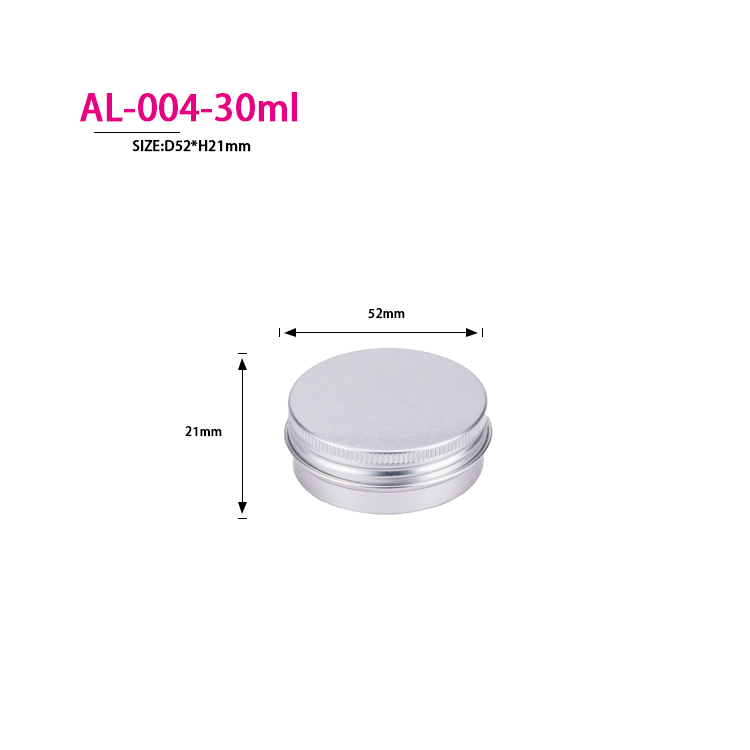 5ml 10ml 20ml 30ml 50ml 60ml 80ml 100ml 120ml 150ml 180ml 200ml 250ml Round Cosmetic Containers Box Silver Aluminum Jar