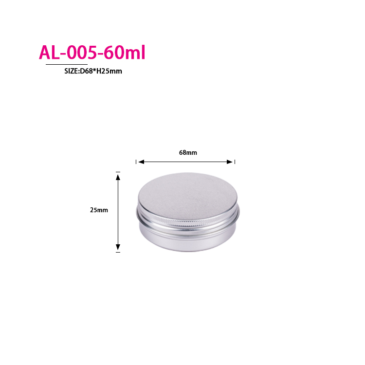 5ml 10ml 20ml 30ml 50ml 60ml 80ml 100ml 120ml 150ml 180ml 200ml 250ml Round Cosmetic Containers Box Silver Aluminum Jar