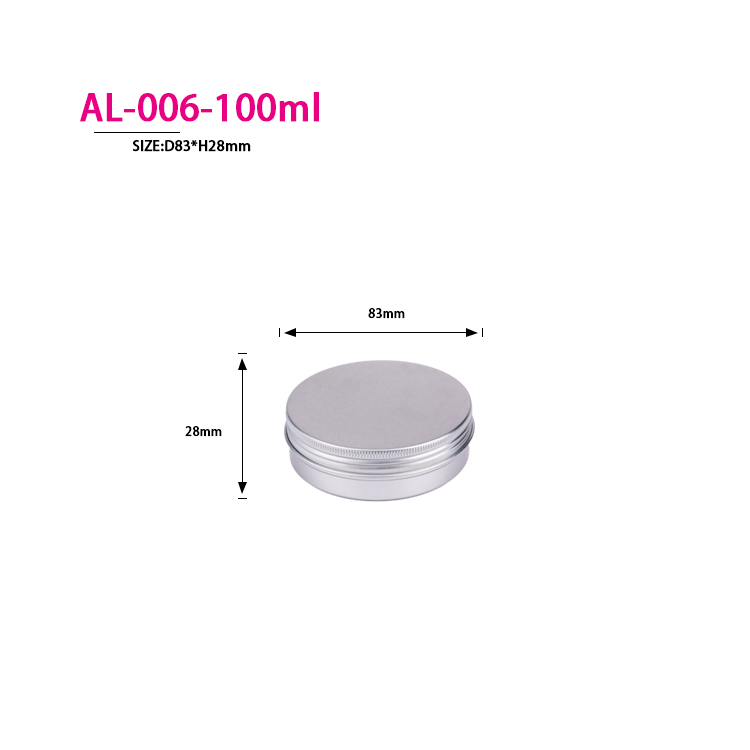 5ml 10ml 20ml 30ml 50ml 60ml 80ml 100ml 120ml 150ml 180ml 200ml 250ml Round Cosmetic Containers Box Silver Aluminum Jar