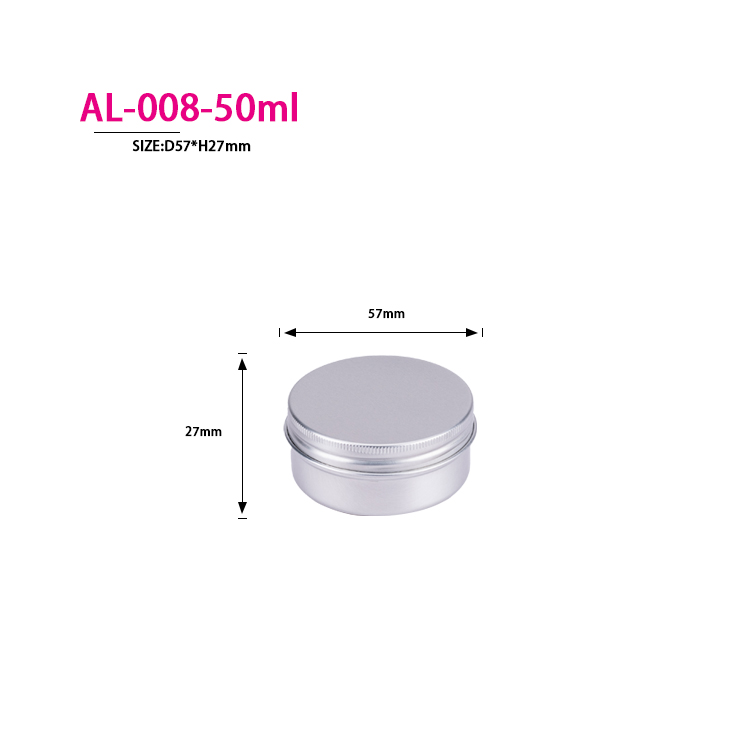 5ml 10ml 20ml 30ml 50ml 60ml 80ml 100ml 120ml 150ml 180ml 200ml 250ml Round Cosmetic Containers Box Silver Aluminum Jar