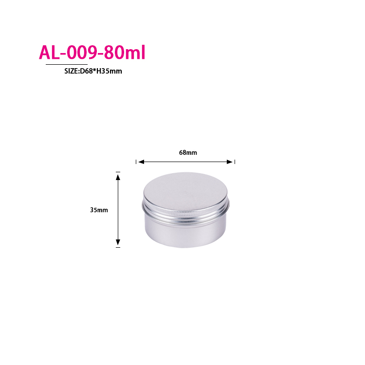 5ml 10ml 20ml 30ml 50ml 60ml 80ml 100ml 120ml 150ml 180ml 200ml 250ml Round Cosmetic Containers Box Silver Aluminum Jar