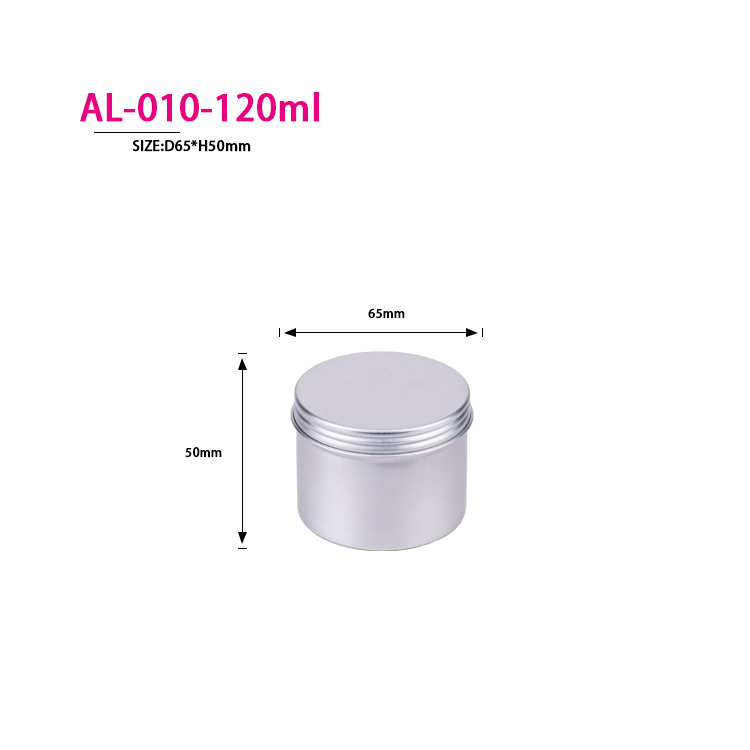 5ml 10ml 20ml 30ml 50ml 60ml 80ml 100ml 120ml 150ml 180ml 200ml 250ml Round Cosmetic Containers Box Silver Aluminum Jar