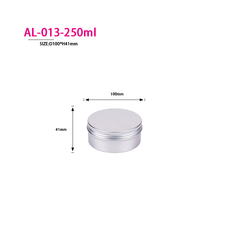 5ml 10ml 20ml 30ml 50ml 60ml 80ml 100ml 120ml 150ml 180ml 200ml 250ml Round Cosmetic Containers Box Silver Aluminum Jar