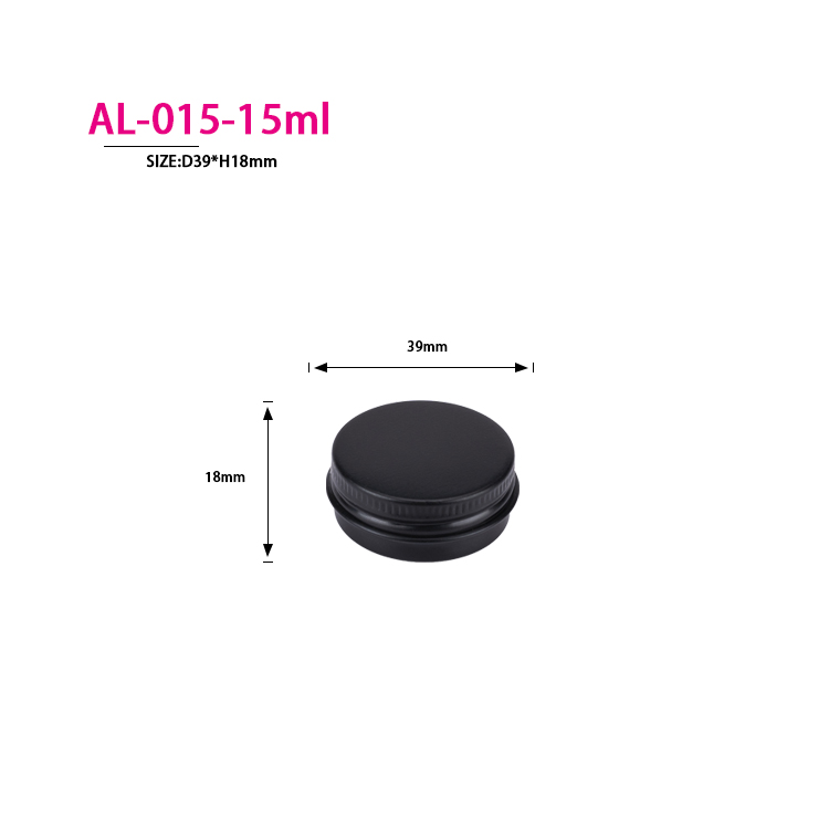 10ml 15ml 30ml 50ml 60ml 80ml 100ml 120ml 150ml Matte Black Aluminum Jar empty aluminum candle jar