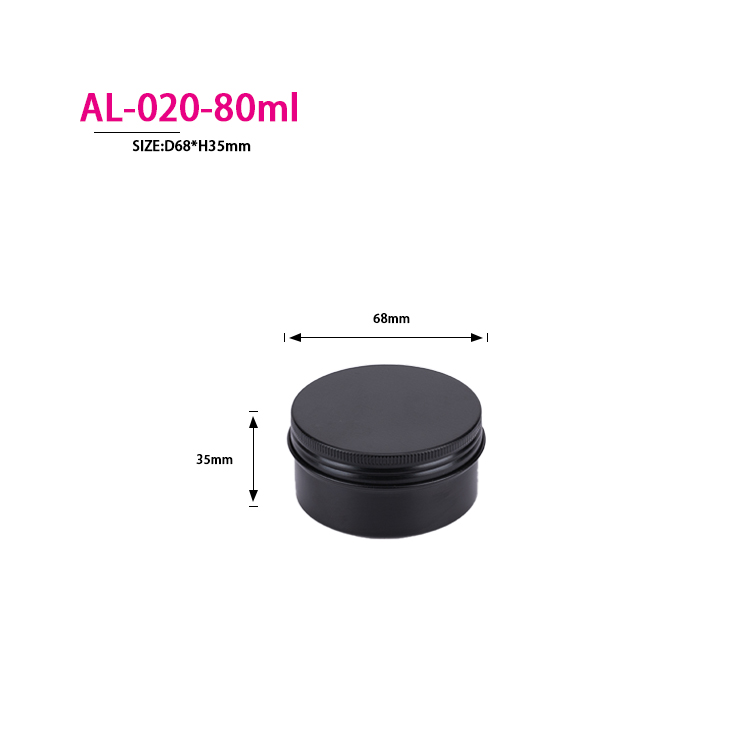 10ml 15ml 30ml 50ml 60ml 80ml 100ml 120ml 150ml Matte Black Aluminum Jar empty aluminum candle jar