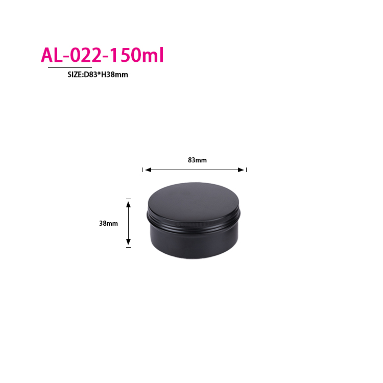 10ml 15ml 30ml 50ml 60ml 80ml 100ml 120ml 150ml Matte Black Aluminum Jar empty aluminum candle jar