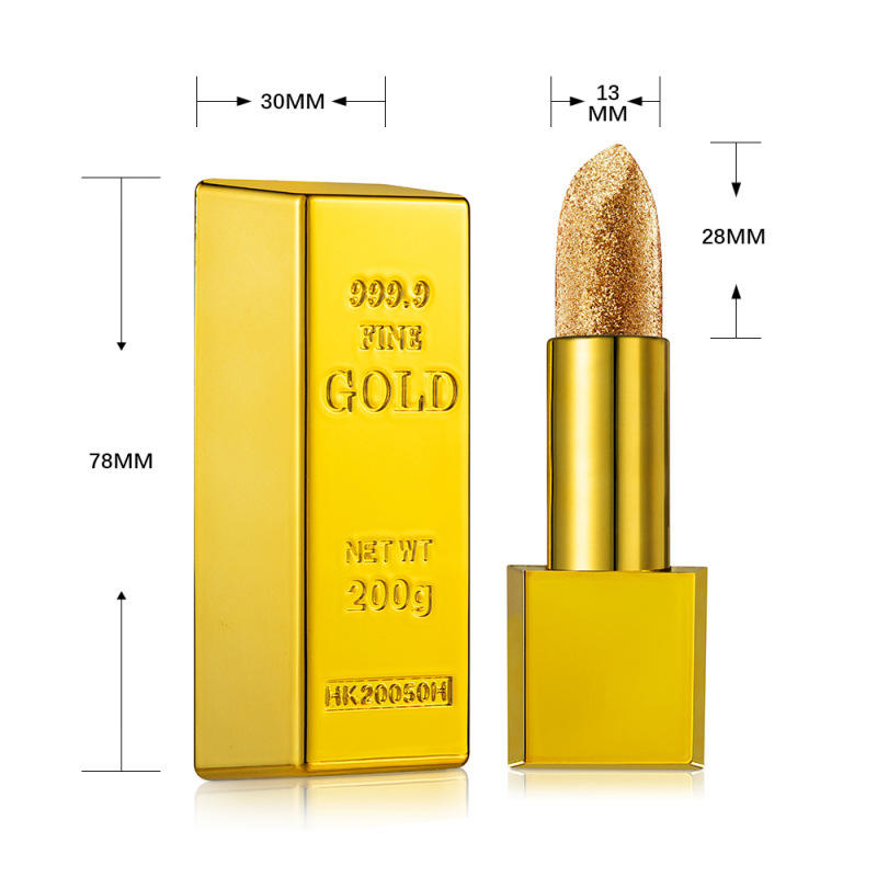 Shiny Luxury Non-sticky Matte Lipstick Waterproof Long Lasting Gold Glitter Lipstick