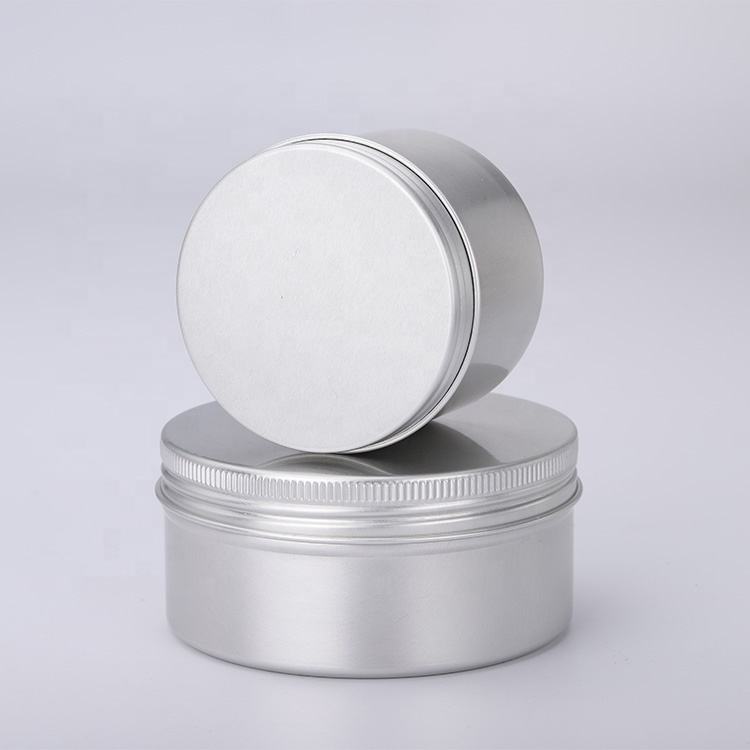 5ml 10ml 20ml 30ml 50ml 60ml 80ml 100ml 120ml 150ml 180ml 200ml 250ml Round Cosmetic Containers Box Silver Aluminum Jar