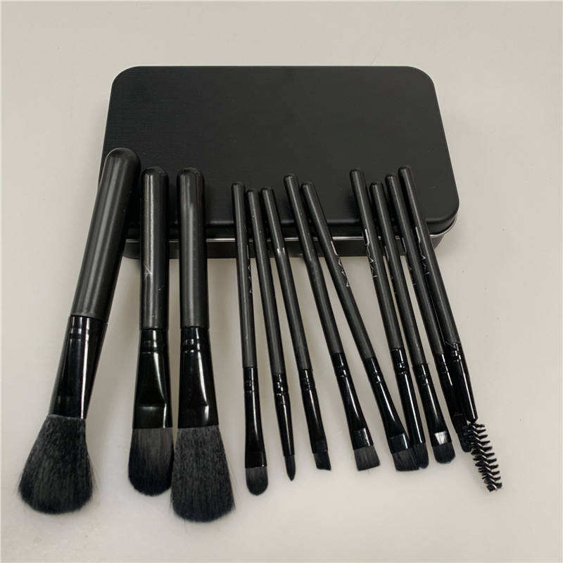 12Pcs Makeup Brush Set Face Makeup Eyeshadow Eyeliner Lip Brush Set Tool With Metal Box Makeup Brushes