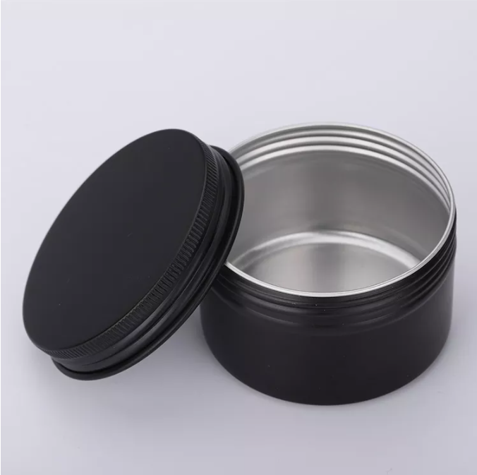 10ml 15ml 30ml 50ml 60ml 80ml 100ml 120ml 150ml Matte Black Aluminum Jar empty aluminum candle jar