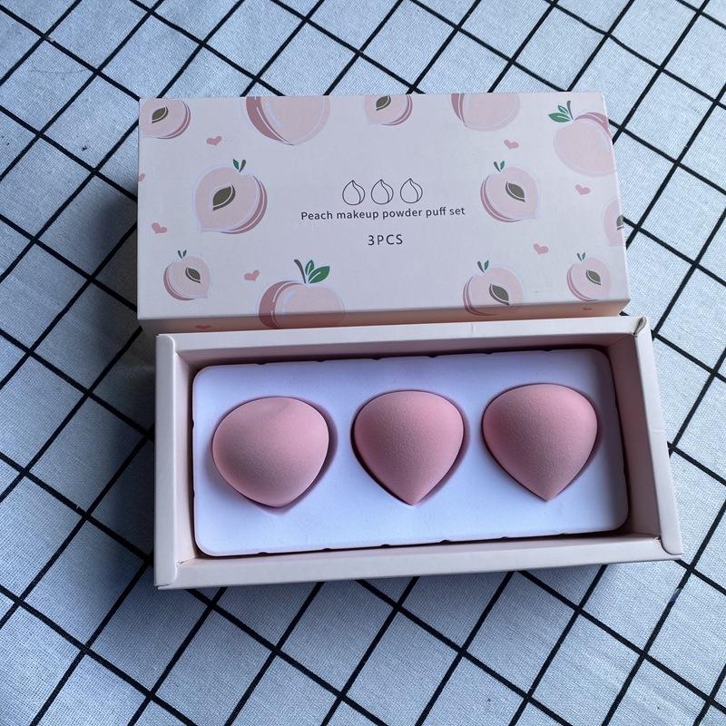 3Pcs Strawberry Peach Pear Lemon Avocado Don’t Eat Powder Fruit Makeup Egg Set Non-Latex Makeup Sponge With Box