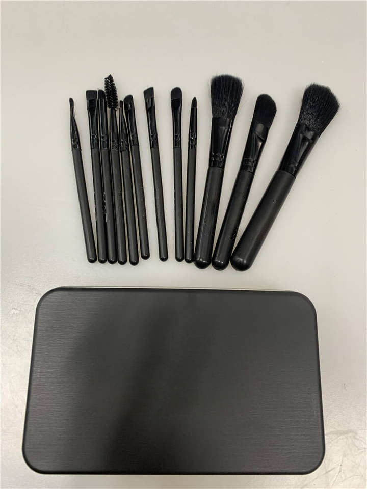 12Pcs Makeup Brush Set Face Makeup Eyeshadow Eyeliner Lip Brush Set Tool With Metal Box Makeup Brushes