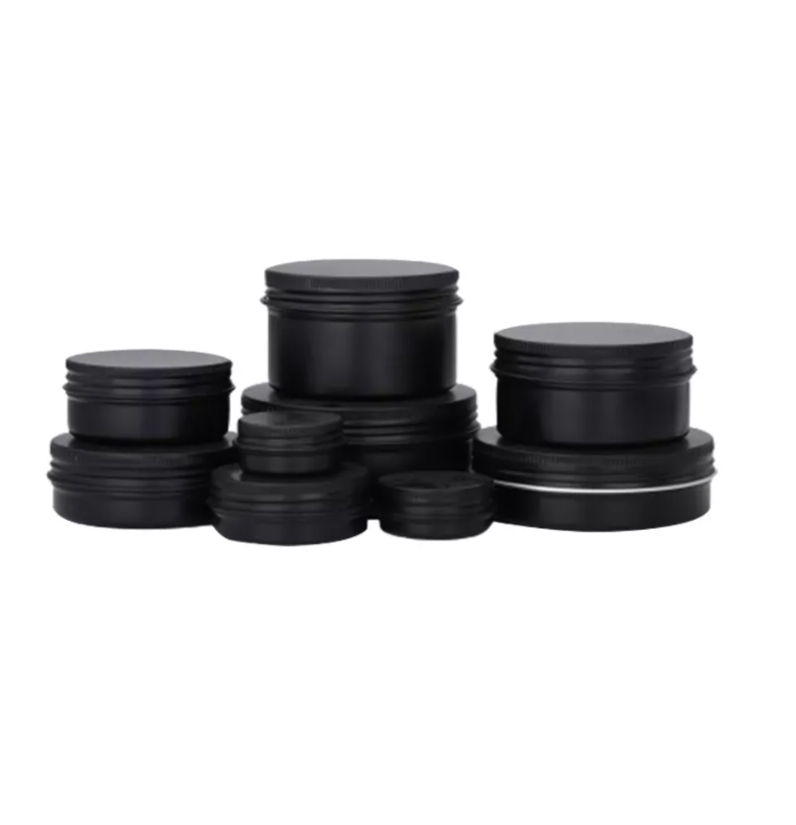 10ml 15ml 30ml 50ml 60ml 80ml 100ml 120ml 150ml Matte Black Aluminum Jar empty aluminum candle jar