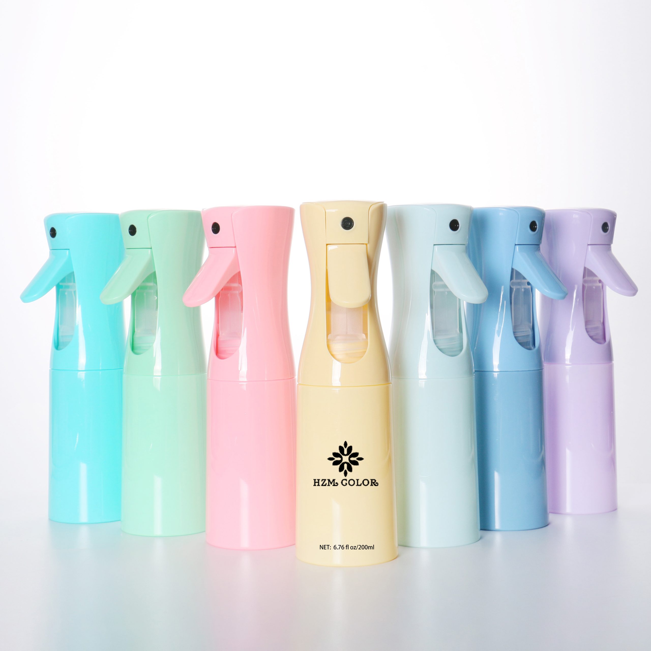 High Quality 200ml  Colorful Blue Pink Hair Salon Fine Mist Continuous Spray Bottle