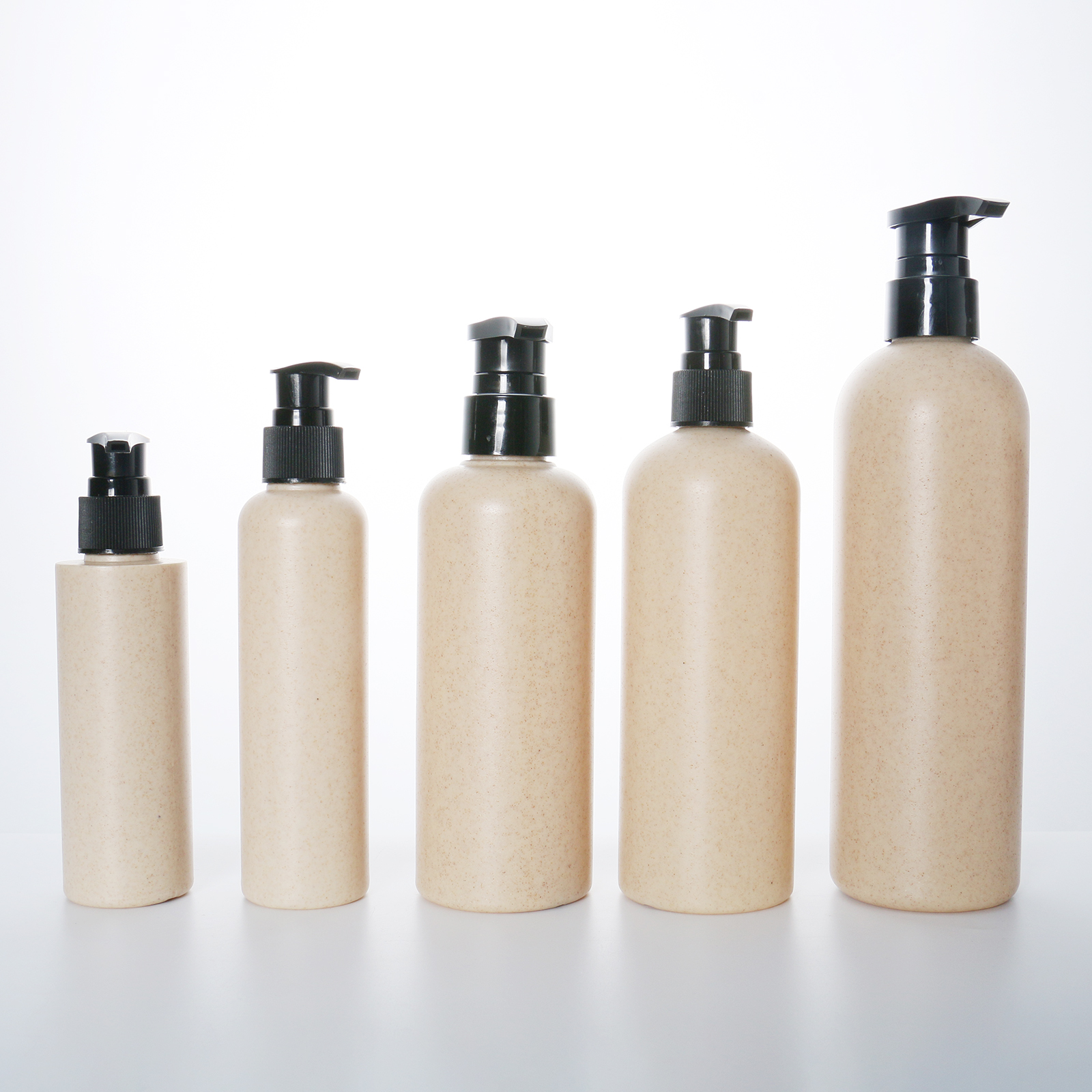 120ml 150ml 300ml 350ml 500ml Eco Friendly Biodegradable Cosmetic Container Wheat Straw Plastic Shampoo Pump Bottle