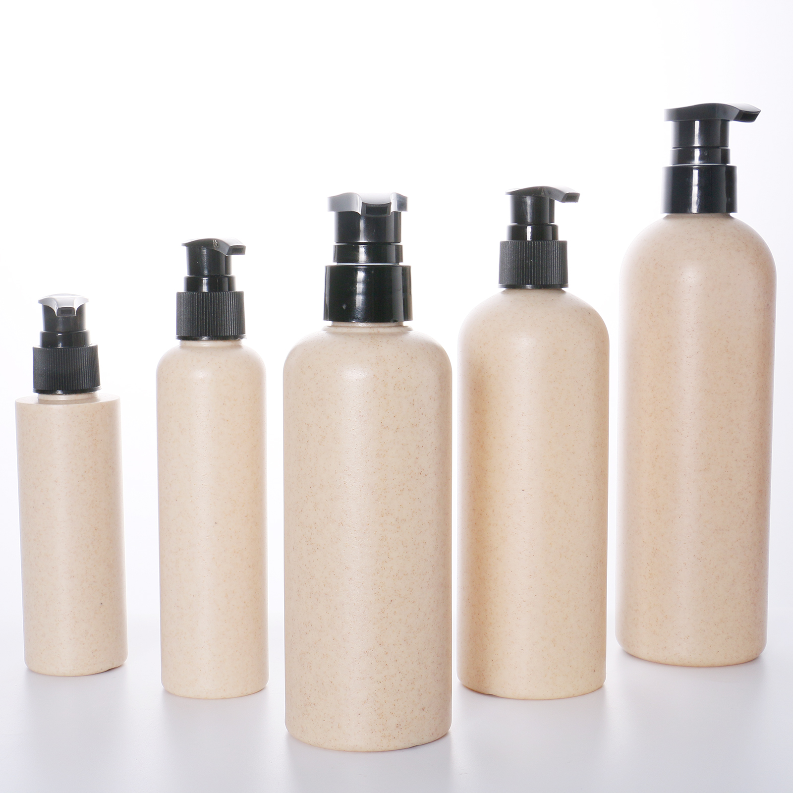 120ml 150ml 300ml 350ml 500ml Eco Friendly Biodegradable Cosmetic Container Wheat Straw Plastic Shampoo Pump Bottle