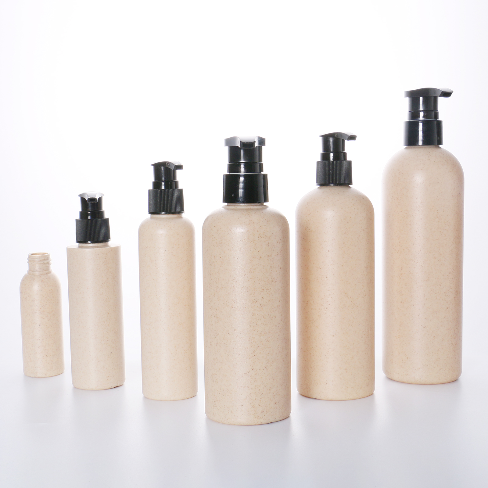 120ml 150ml 300ml 350ml 500ml Eco Friendly Biodegradable Cosmetic Container Wheat Straw Plastic Shampoo Pump Bottle