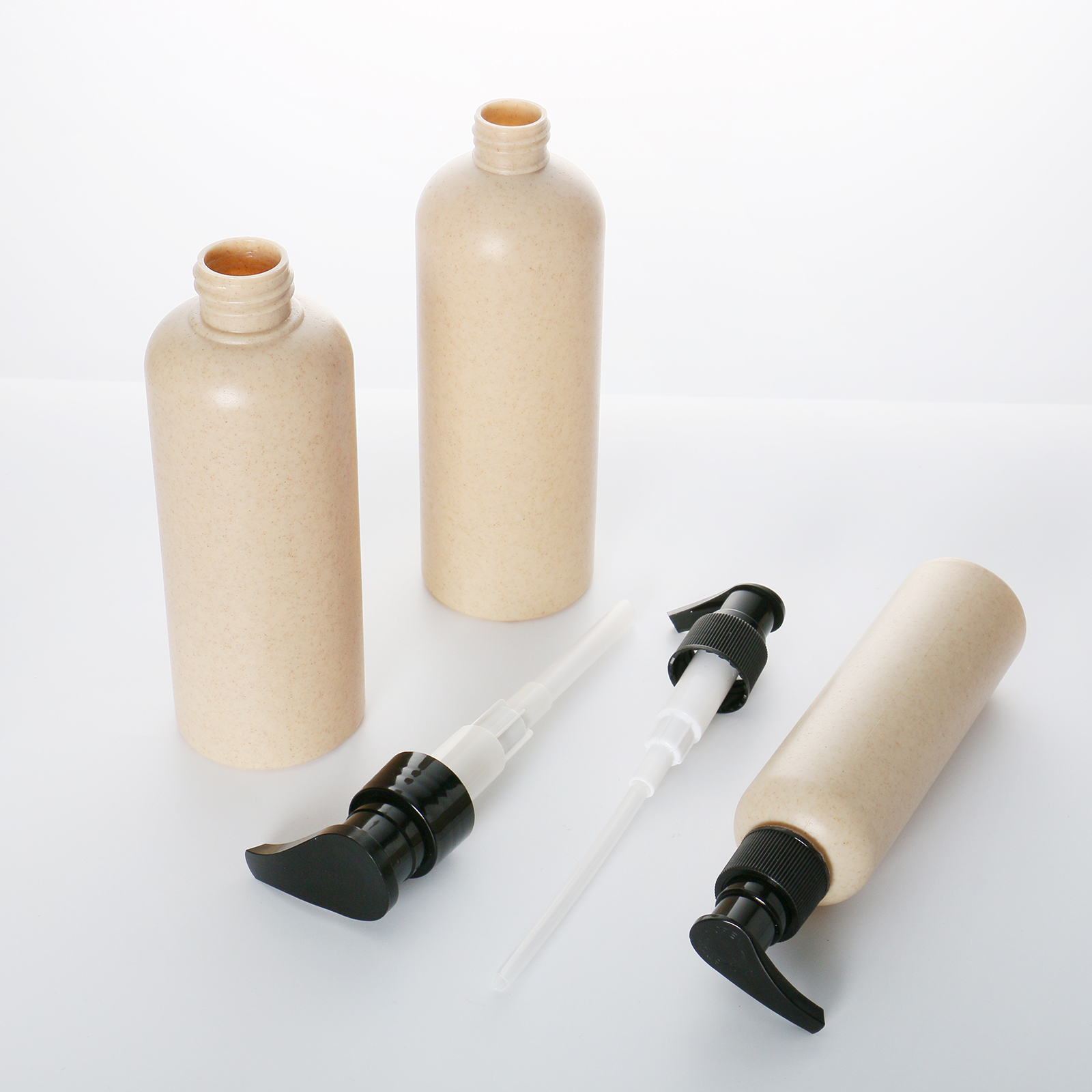 120ml 150ml 300ml 350ml 500ml Eco Friendly Biodegradable Cosmetic Container Wheat Straw Plastic Shampoo Pump Bottle