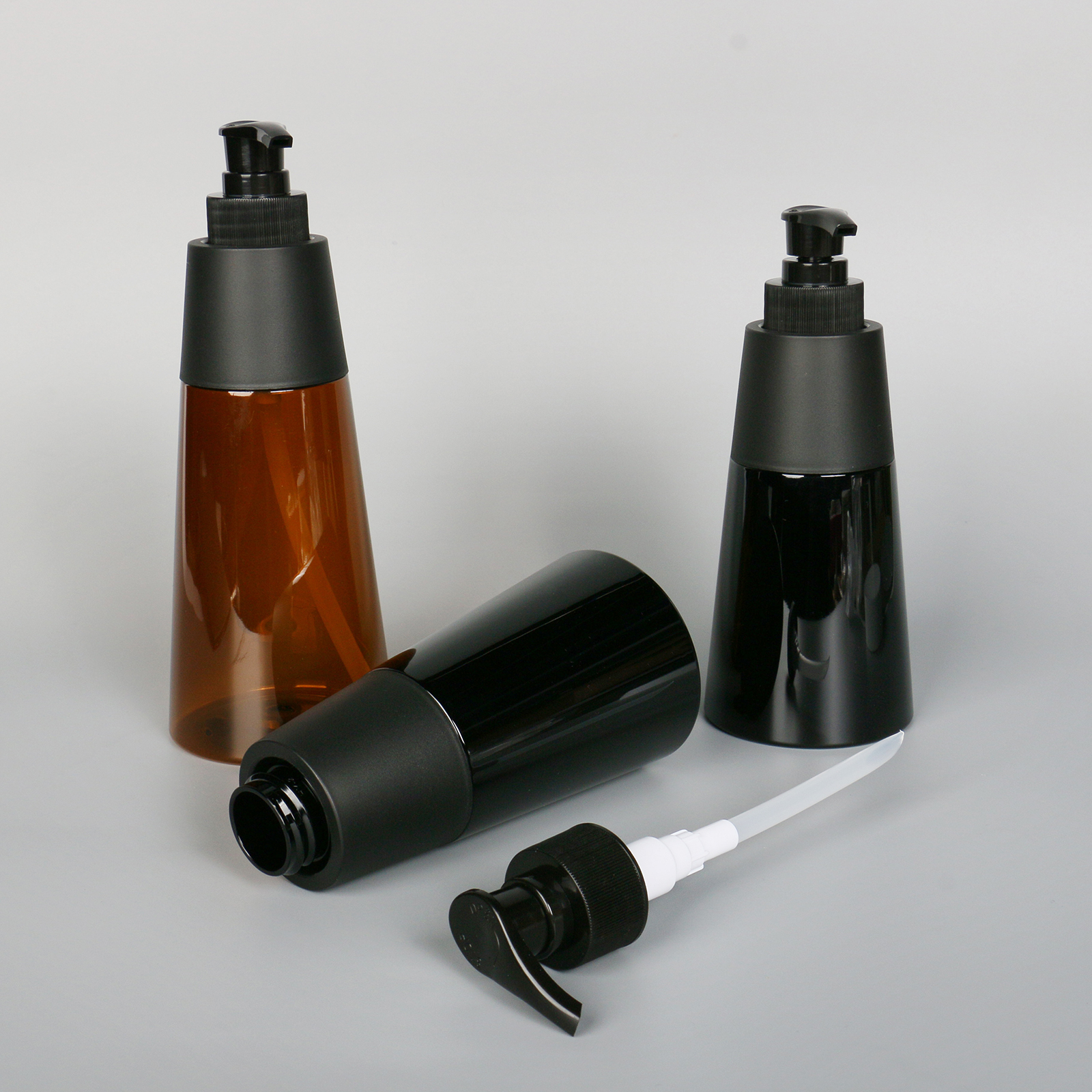 150ml 200ml 300ml 500ml Plastic Body Cream Lotion Bottles Black Brown Color Personal Care Cosmetic Shampoo Bottle Container