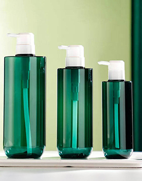 500ml Green Transparent Shampoo Bottle Empty Pump Bottles Shampoo Conditioner Plastic Bottles