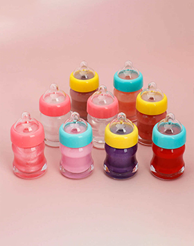 Customized Colors Milk Feeding Bottle Shape Velvet Matte Jelly Glossy Lipgloss Private Label Cute Baby Bottle Lip Gloss