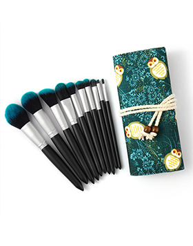 Synthetic Hair Personalized Chinese Style High Quality 10 Pc Makeup Brush Set With Packaging Bag