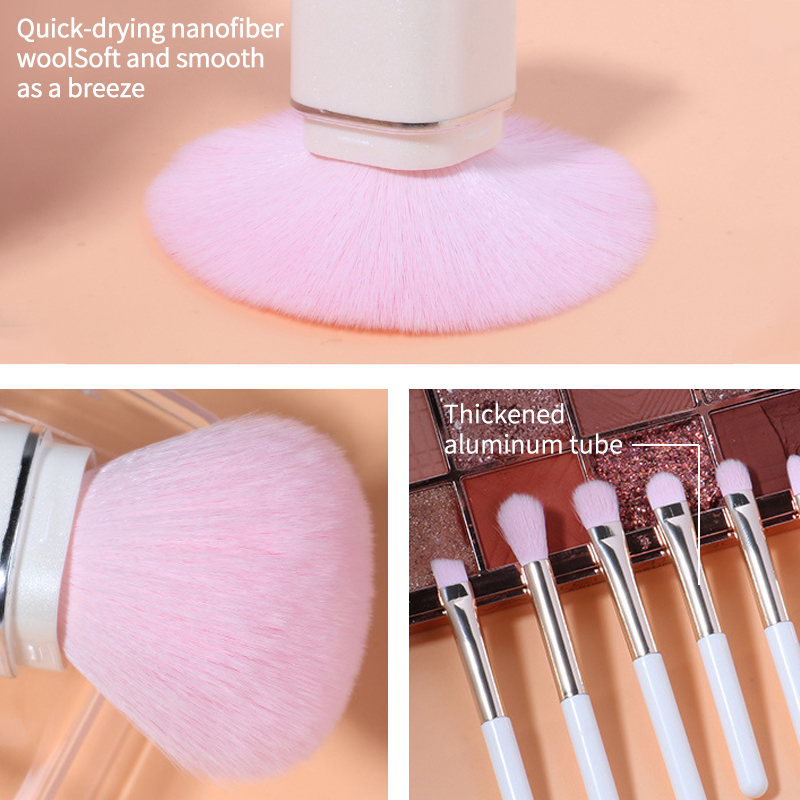 Wholesale 8 In 1 Portable Personalized Vegan Custom Make Up Brushes Sponge 8Pcs Portable Mini Travel Makeup Brush Set