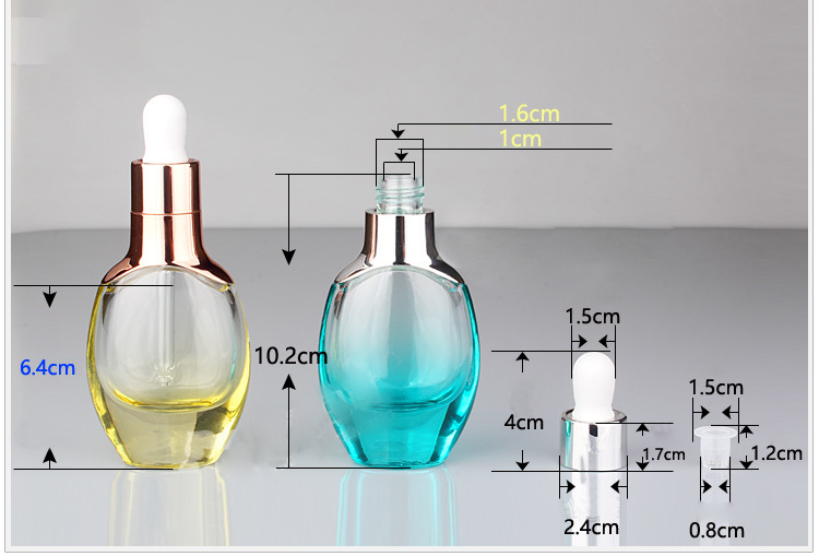 Wholesale Skin Care Emtpy Custom Color Essential Oil Glass 30ml Dropper Bottle