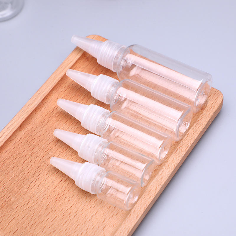 Wholesale 30ml 50ml 100ml 200ml 300ml Refillable Cosmetic Plastic Bottle Squeeze Bottle With Nozzle Twist Pointed Cap