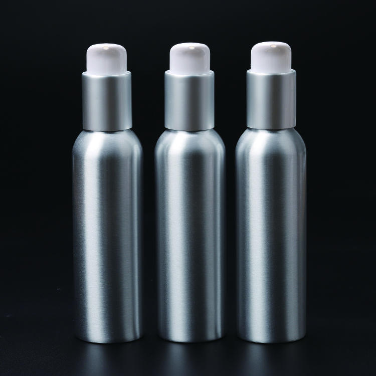 120ml Wholesale custom Cosmetic Bottle empty round Shape Aluminum lition bottle