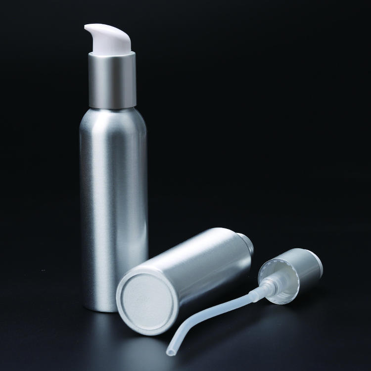 120ml Wholesale custom Cosmetic Bottle empty round Shape Aluminum lition bottle