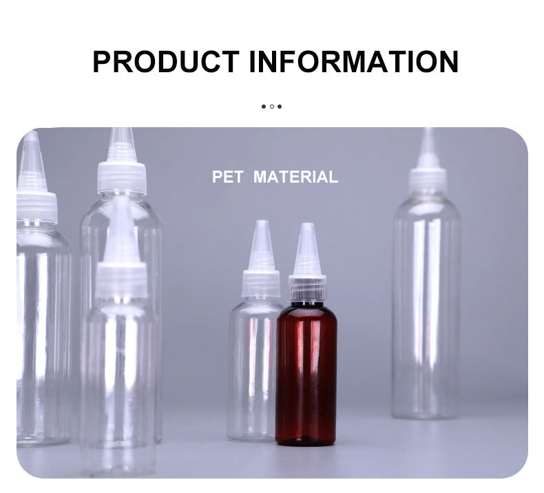 Wholesale 30ml 50ml 100ml 200ml 300ml Refillable Cosmetic Plastic Bottle Squeeze Bottle With Nozzle Twist Pointed Cap