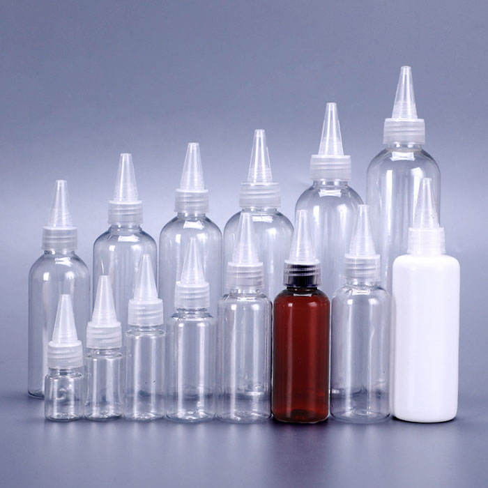 Wholesale 30ml 50ml 100ml 200ml 300ml Refillable Cosmetic Plastic Bottle Squeeze Bottle With Nozzle Twist Pointed Cap