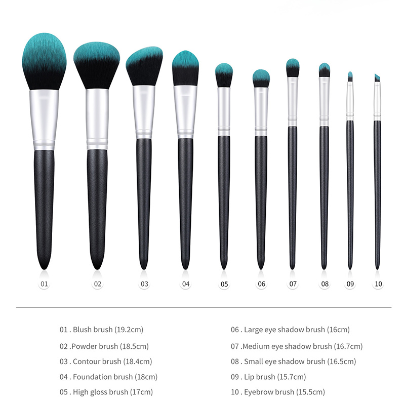 Synthetic Hair Personalized Chinese Style High Quality 10 Pc Makeup Brush Set With Packaging Bag