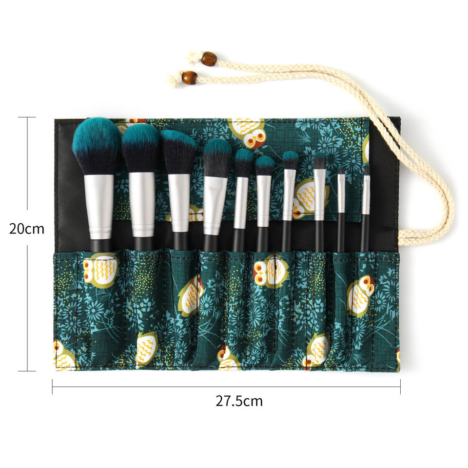 Synthetic Hair Personalized Chinese Style High Quality 10 Pc Makeup Brush Set With Packaging Bag