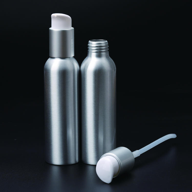 120ml Wholesale custom Cosmetic Bottle empty round Shape Aluminum lition bottle