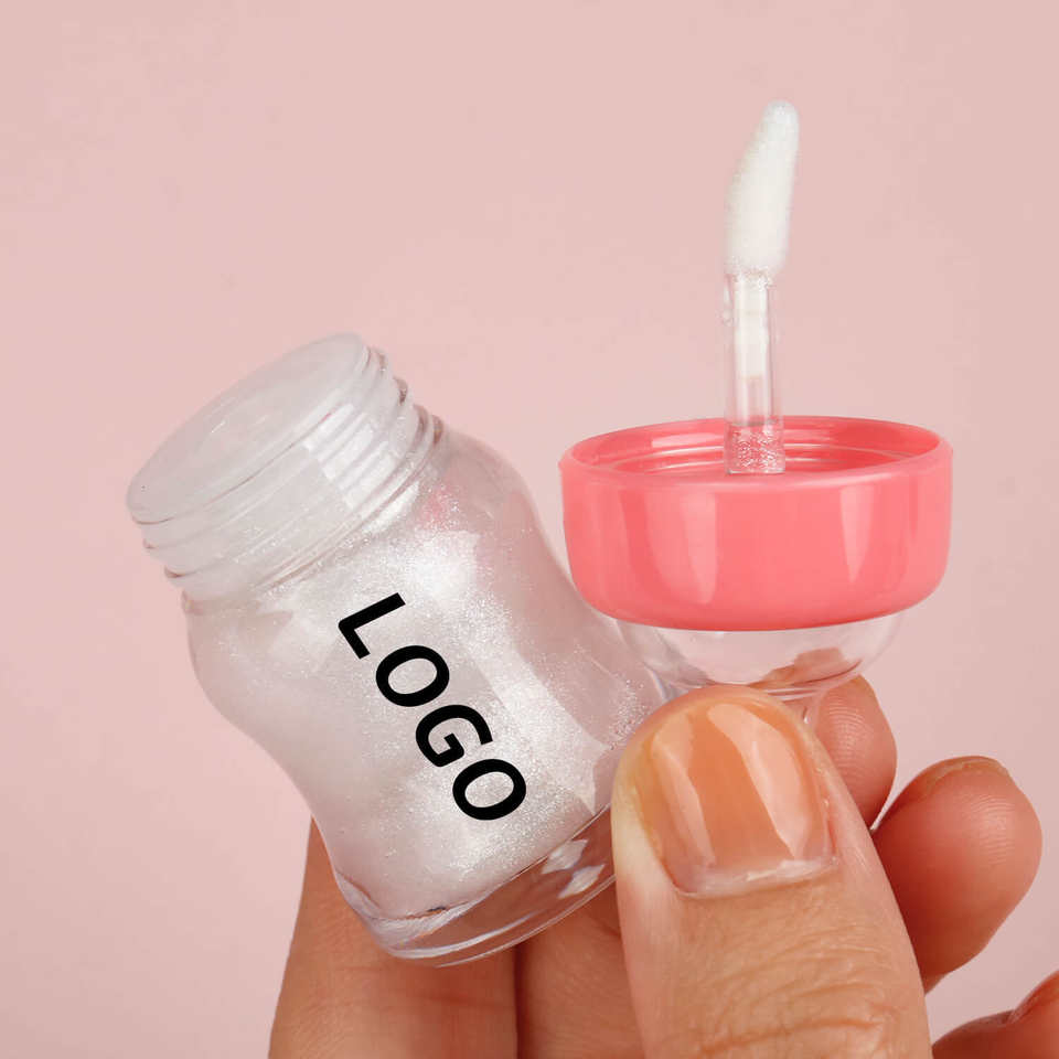 Customized Colors Milk Feeding Bottle Shape Velvet Matte Jelly Glossy Lipgloss Private Label Cute Baby Bottle Lip Gloss