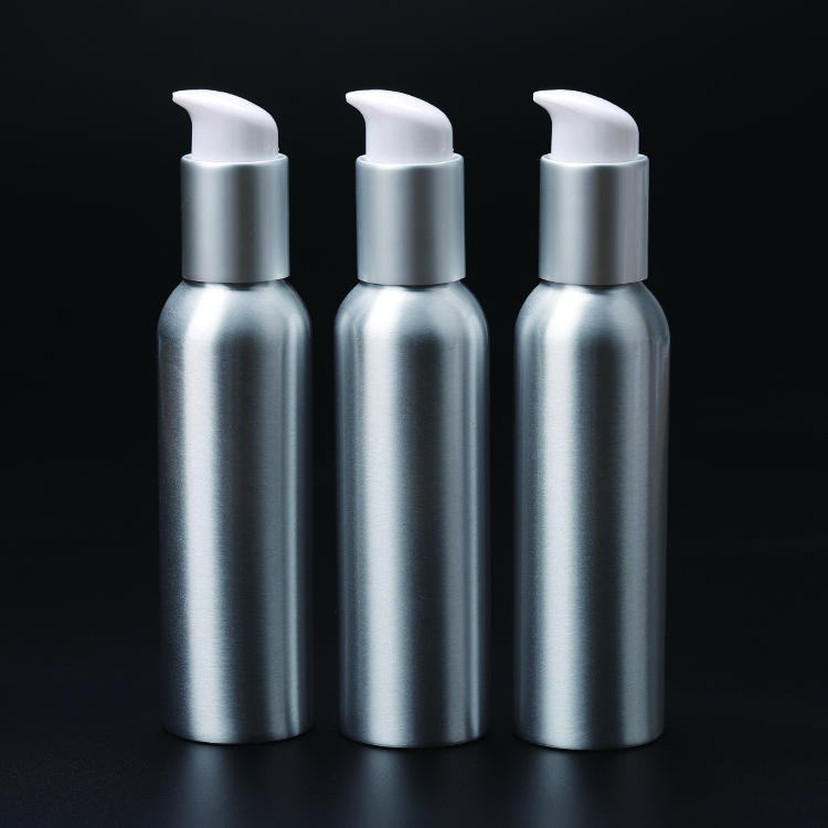 120ml Wholesale custom Cosmetic Bottle empty round Shape Aluminum lition bottle