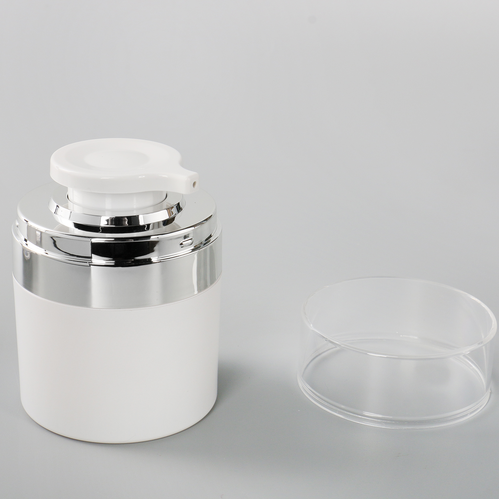 30ml Eye Cream Lotion Container White Acrylic Jars Double Wall Cosmetic 30g 50g Airless Serum Pump Jar >= 10000 pieces