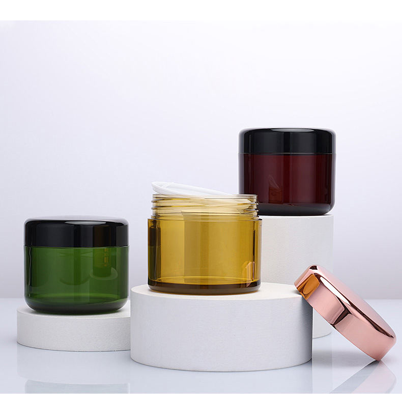 Customized Transparent Round Bottom Thick-walled Eye Cream Pet Plastic Cosmetic Cream Jar