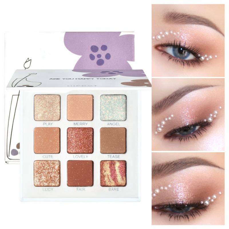 Portable Travel Eye Shadow Matte Chameleon Shimmer White 9 Colors Eyeshadow Palette