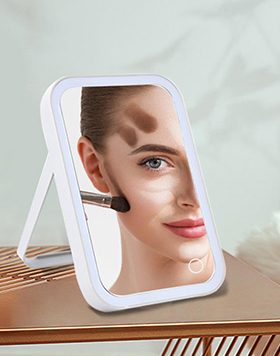 Amazon Top Seller USB Rechargeable Vanity Led Lighted Travel Make Up Mirror Desktop Makeup Mirror With Lights